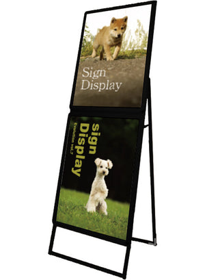 ポスターグリップスタンド看板コンビ 屋内用 A2A2片面 ブラック PGSKC-A2A2KB