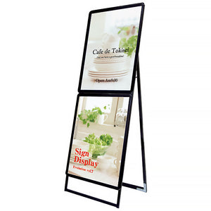 ポスターグリップスタンド看板コンビ 屋外用 A1A1片面 ブラック PGSKC-A1A1KB-G