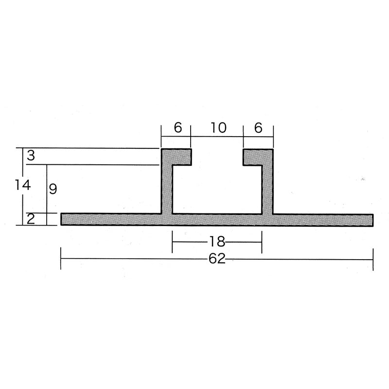 アルミ平リブ シルバー 4m