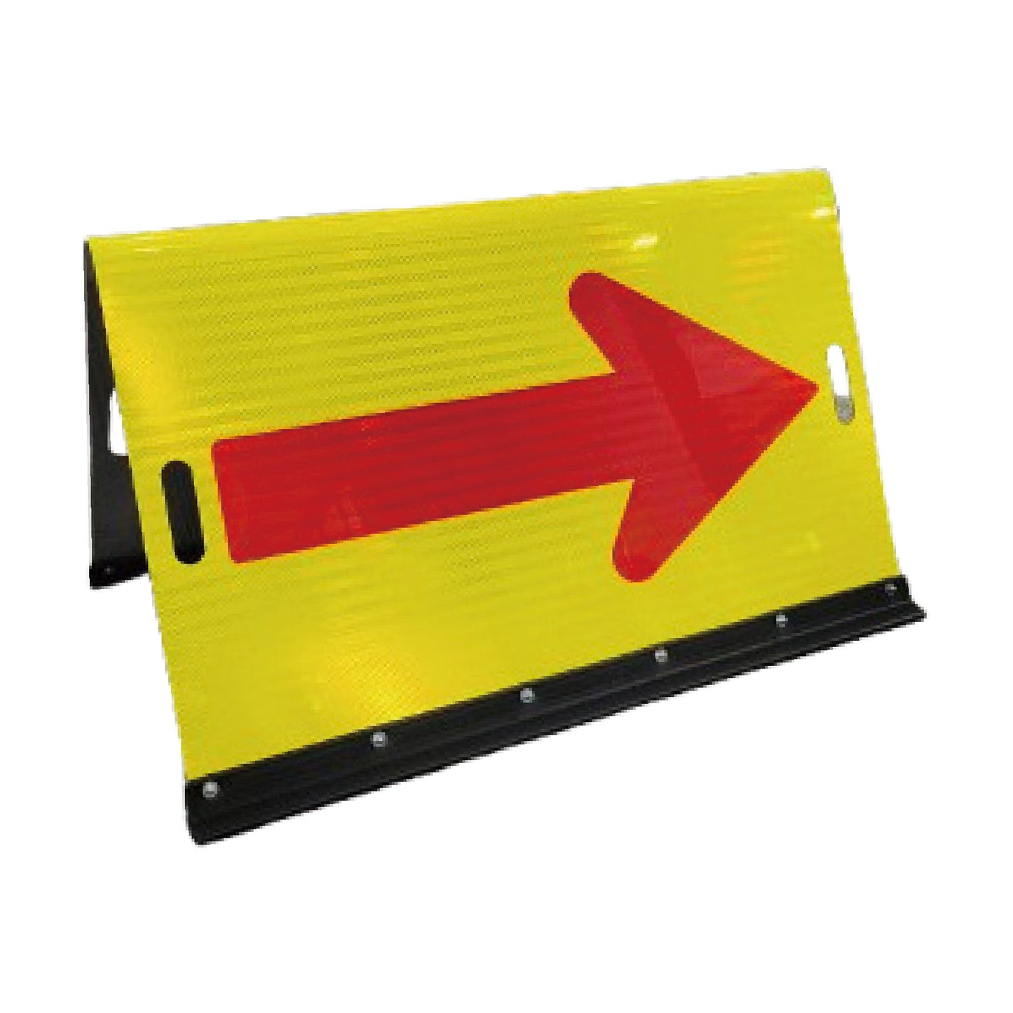 山型矢印板W900×H500蛍光黄緑高輝度赤矢印