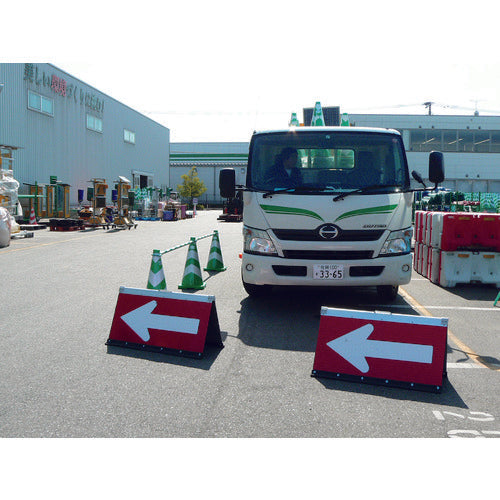 高輝度二方向矢印板 赤面 白矢印