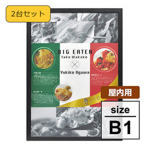 【2台セット】 スナップフレーム 屋内用 ブラック B1 角型