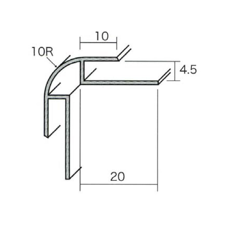 アルミ出隅ジョイナー 1045AC×2730 シルバー