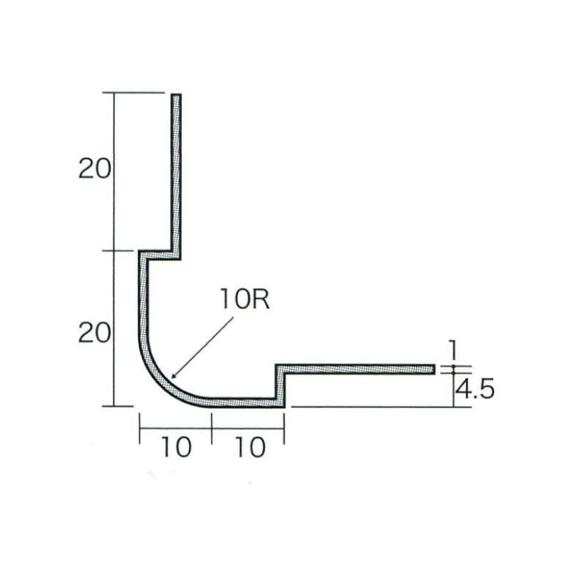 アルミ出隅ジョイナー タコ出隅4×2730 シルバー