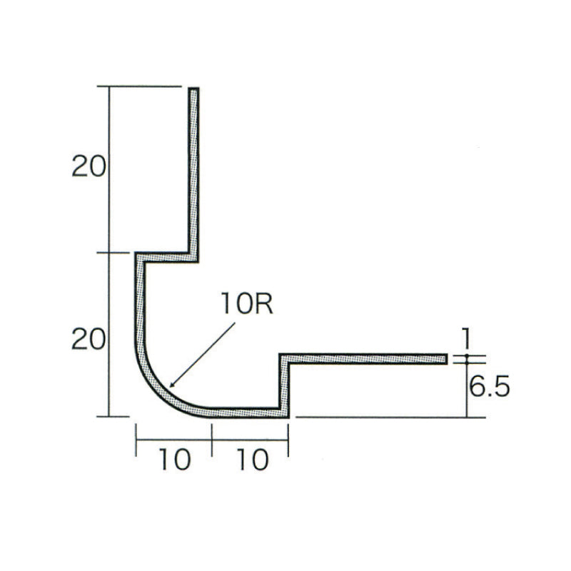 アルミ出隅ジョイナー タコ出隅6×2730 シルバー