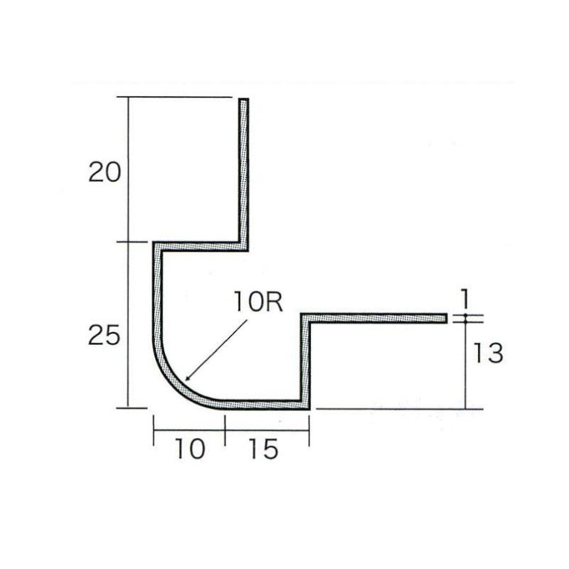 アルミ出隅ジョイナー タコ出隅12×2730 シルバー
