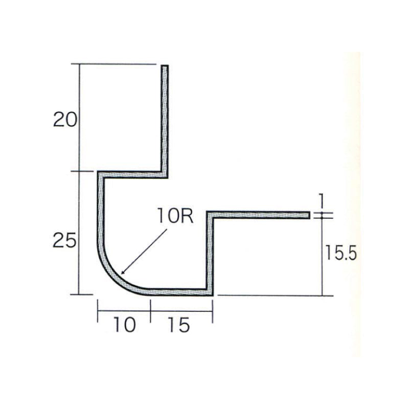 アルミ出隅ジョイナー タコ出隅15×2730 シルバー