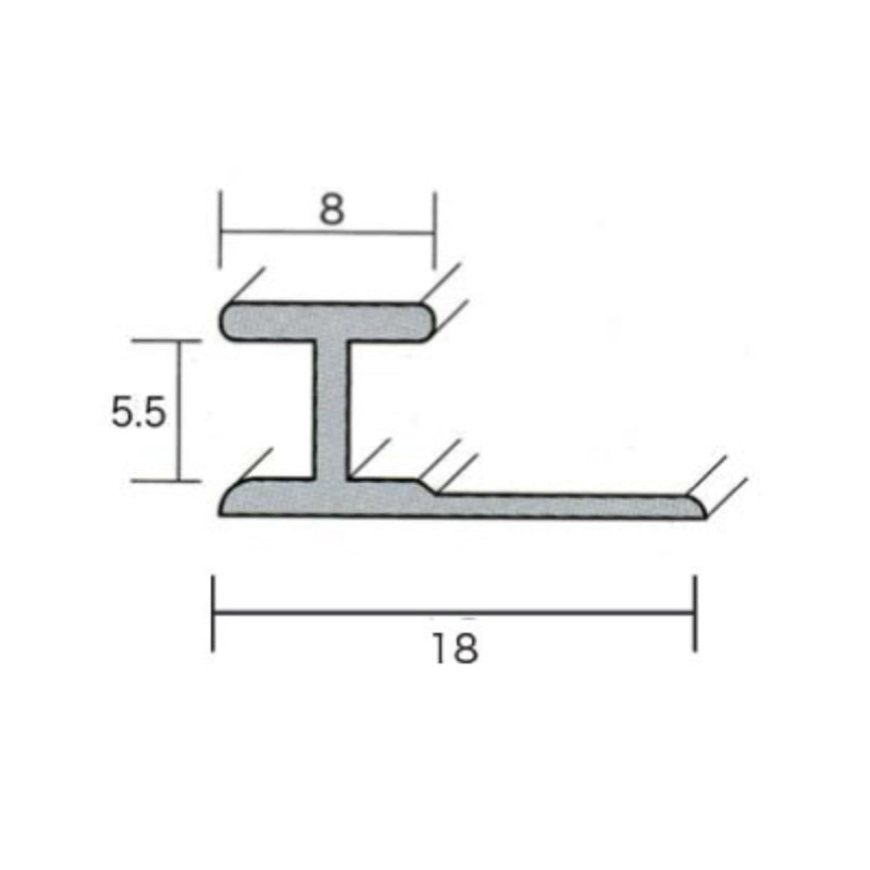 アルミH型ジョイナー 5.5HM×1820 シルバー