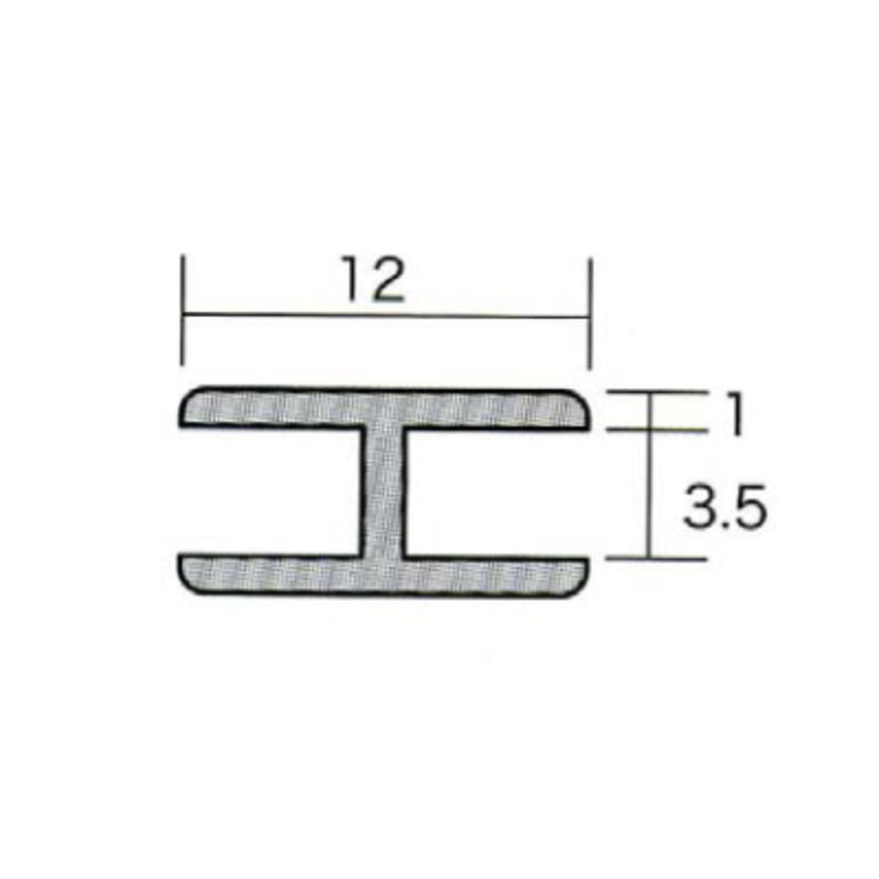 アルミH型ジョイナー 3.5HH×3000 シルバー