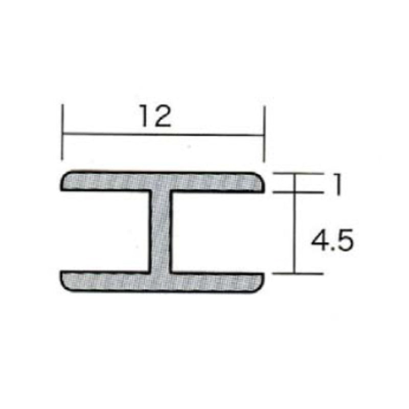 アルミH型ジョイナー 4.5HH×3000 シルバー
