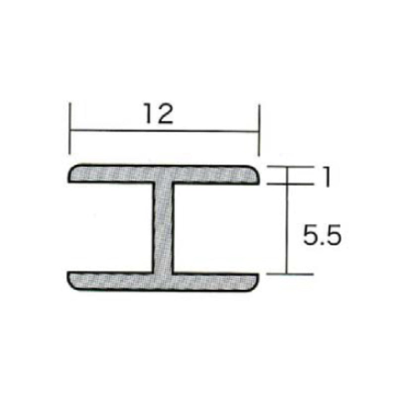 アルミH型ジョイナー 5.5HH×3000 シルバー