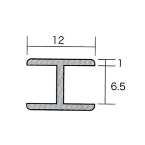 アルミH型ジョイナー 6.5HH×3000 シルバー