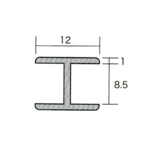 アルミH型ジョイナー 8.5HH×3000 シルバー