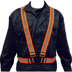 高輝度安全伸縮ベスト 蛍光オレンジ