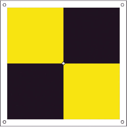 ドローン用対空標識プラス型(黄黒)