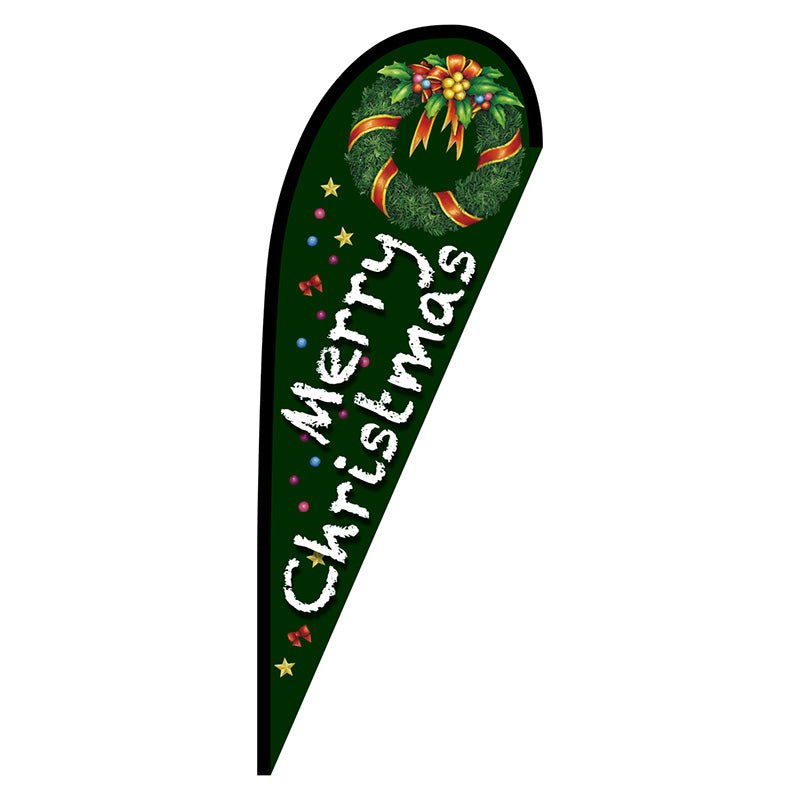 Pバナー中 Merry Christmas リース 緑 No.69601 W1000×H2800