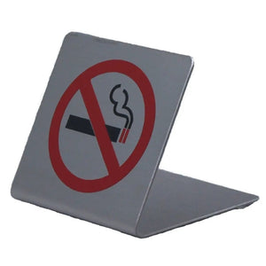 サインプレート ステンレス タイプM ST-M 004 L型【禁煙マーク】