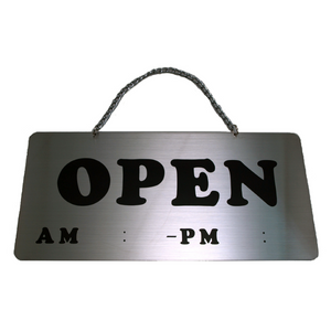 サインプレート ステンレス タイプT ST-T 002 マットブラック【OPEN/CLOSED】