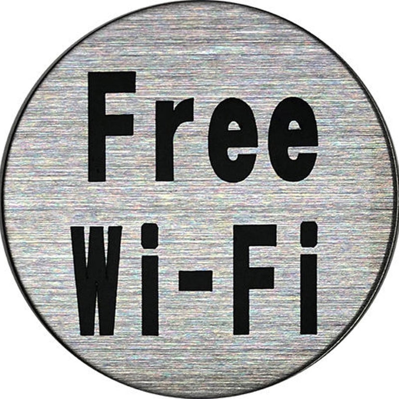 サインプレート ステンレス タイプR ST-R 044【Free Wi-Fi】