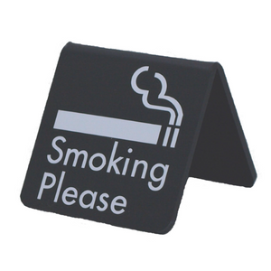 サインプレート アクリルマットブラック タイプM ACMBM-007 山型【Smoking Please】