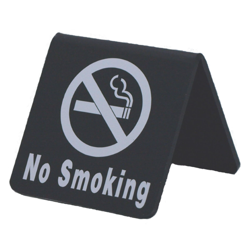 サインプレート アクリルマットブラック タイプM ACMBM-008 山型【No Smoking】