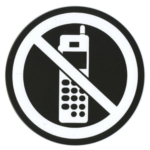 サインプレート アクリルマットブラック タイプR ACMBR-010【通話禁止マーク】