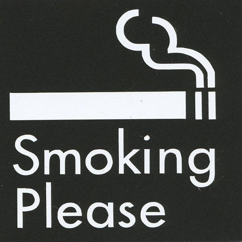 サインプレート アクリルマットブラック タイプS ACMB-030【Smoking Please】