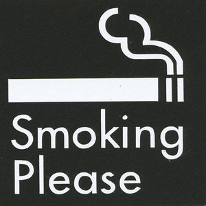 サインプレート アクリルマットブラック タイプS ACMB-030【Smoking Please】