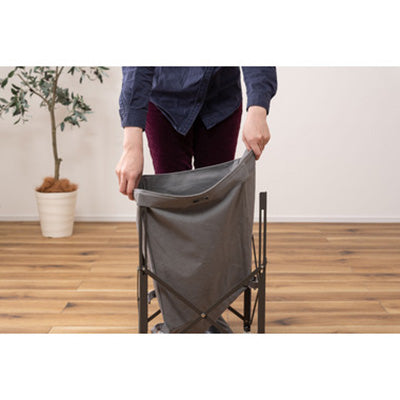 フォールディングバスケットワゴン グレー MIP-74GY