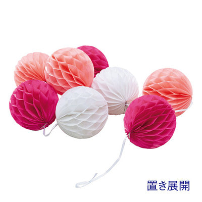 年間デコレーション ハニカムボールガーランド ツートンピンク TC8-2002P