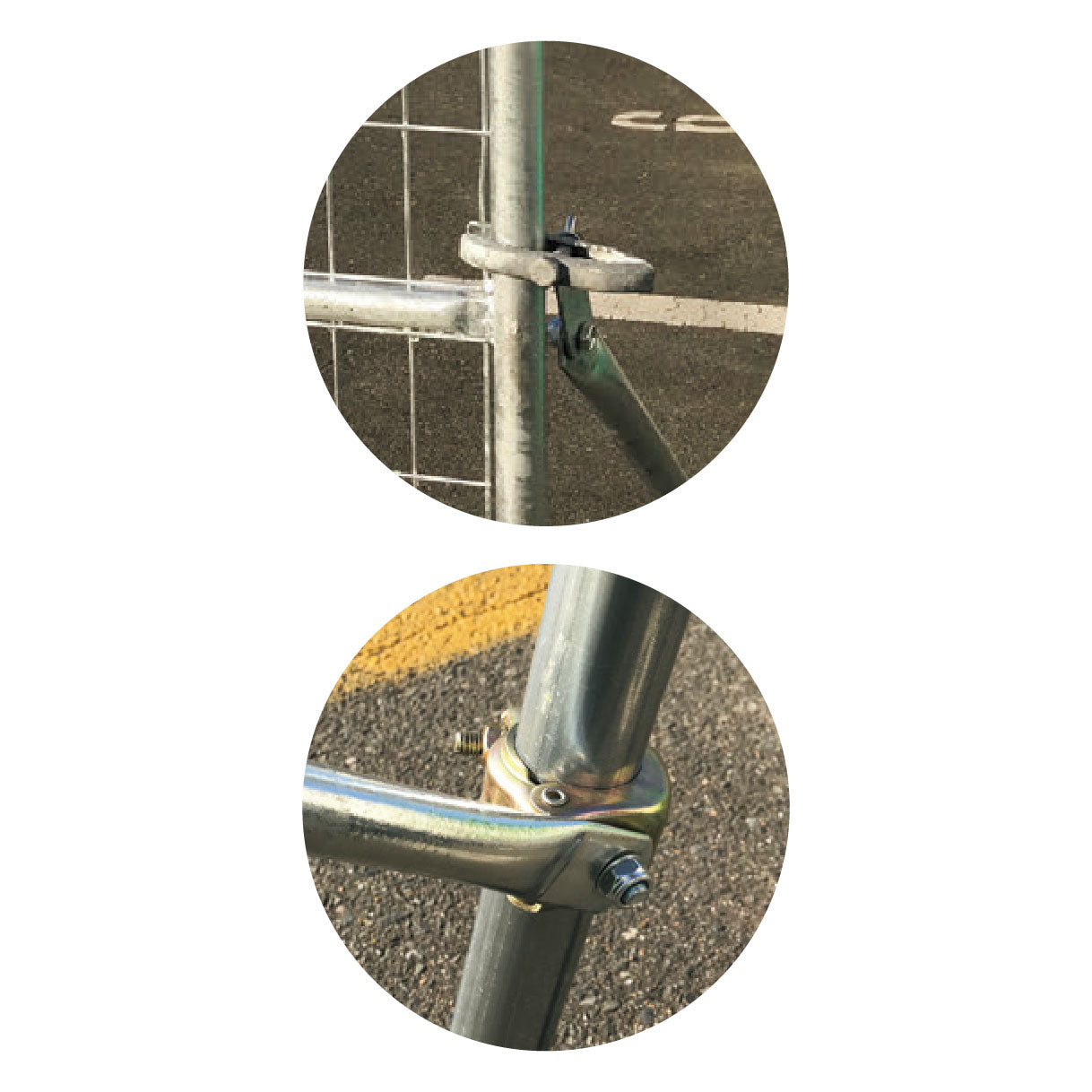 【レンタル】メッキ フェンス用サポート(単管クランプ付)