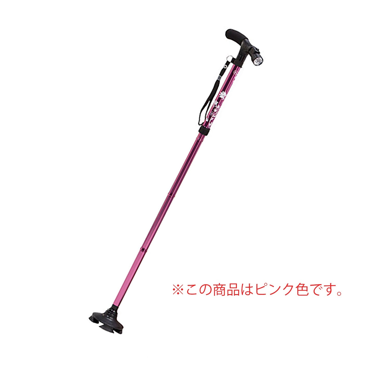 LEDライト付き4点自立お洒落ステッキ ブラック