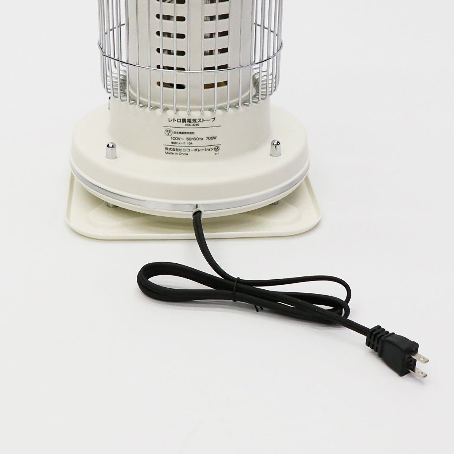 レトロ調電気ストーブ HDL-4249 ホワイト