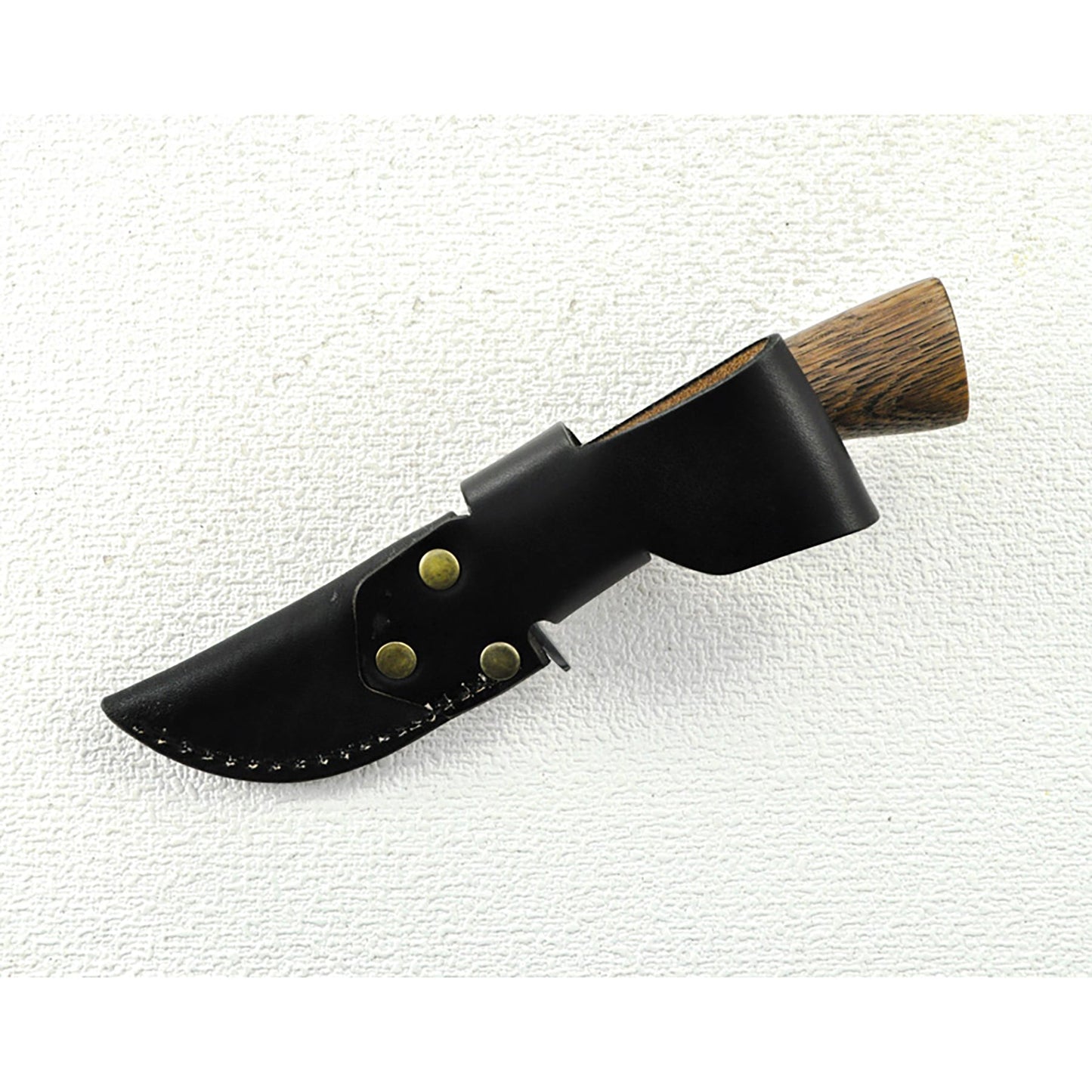 豆渓流鉈80 黒ツバ輪 白鋼 牛革ケース