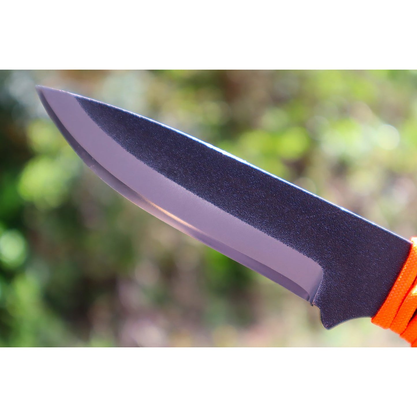 アウトドアナイフ:MASANO 白鋼 パラシュートコード オレンジ 皮ケース 晶之作