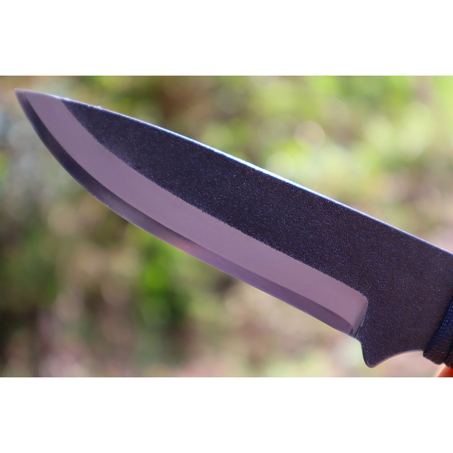 アウトドアナイフ:MASANO 白鋼 パラシュートコード 黒 皮ケース 晶之作