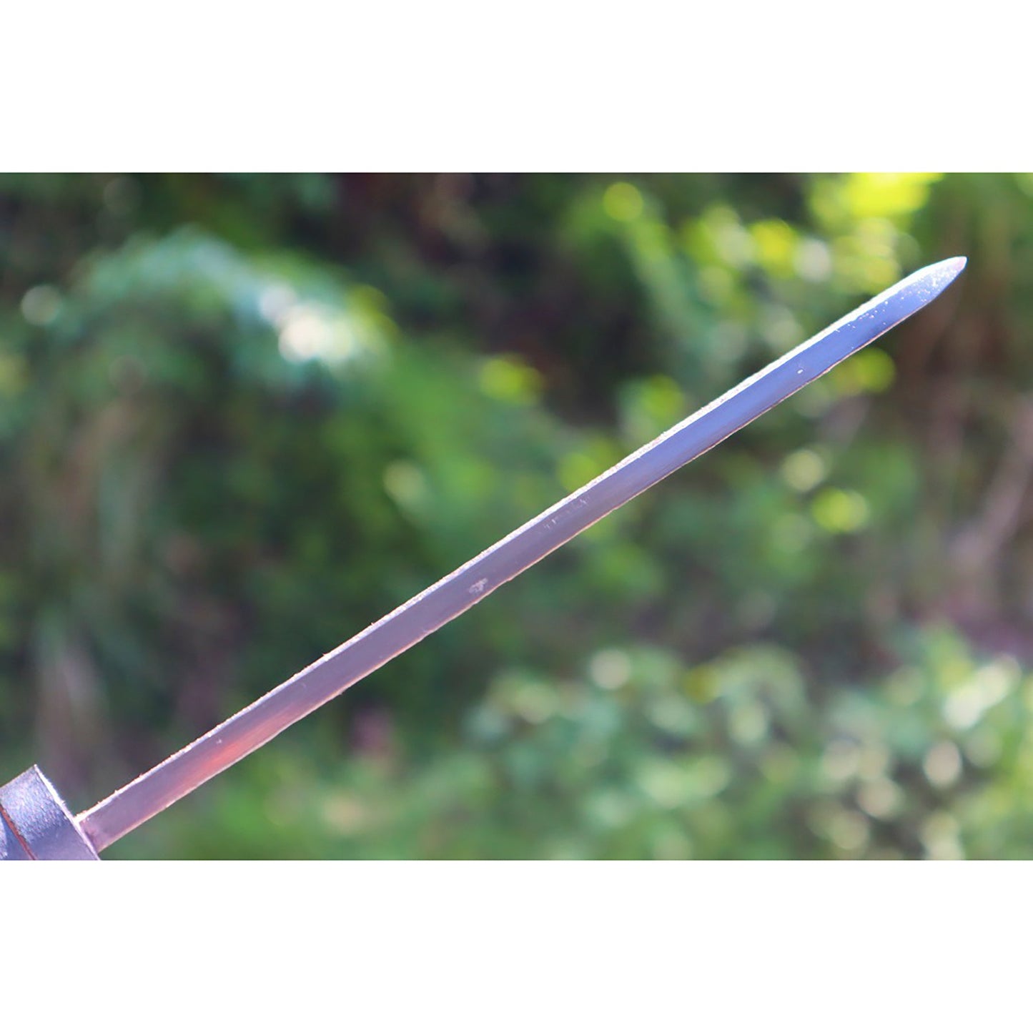 キャンプ剣鉈 遊焚火 6寸・土佐オリジナル白鋼 黒槌目 黒鉄ツバ輪 クルミ柄