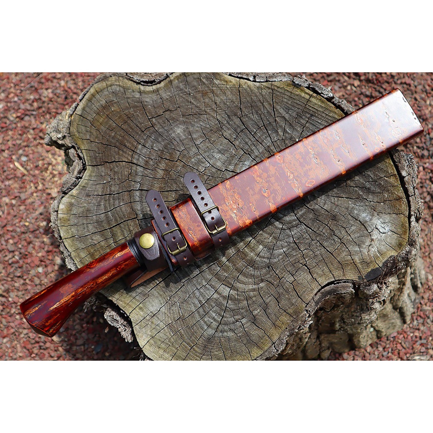 桜樺総巻拵『ダマスカス狩猟刀』240 晶之作