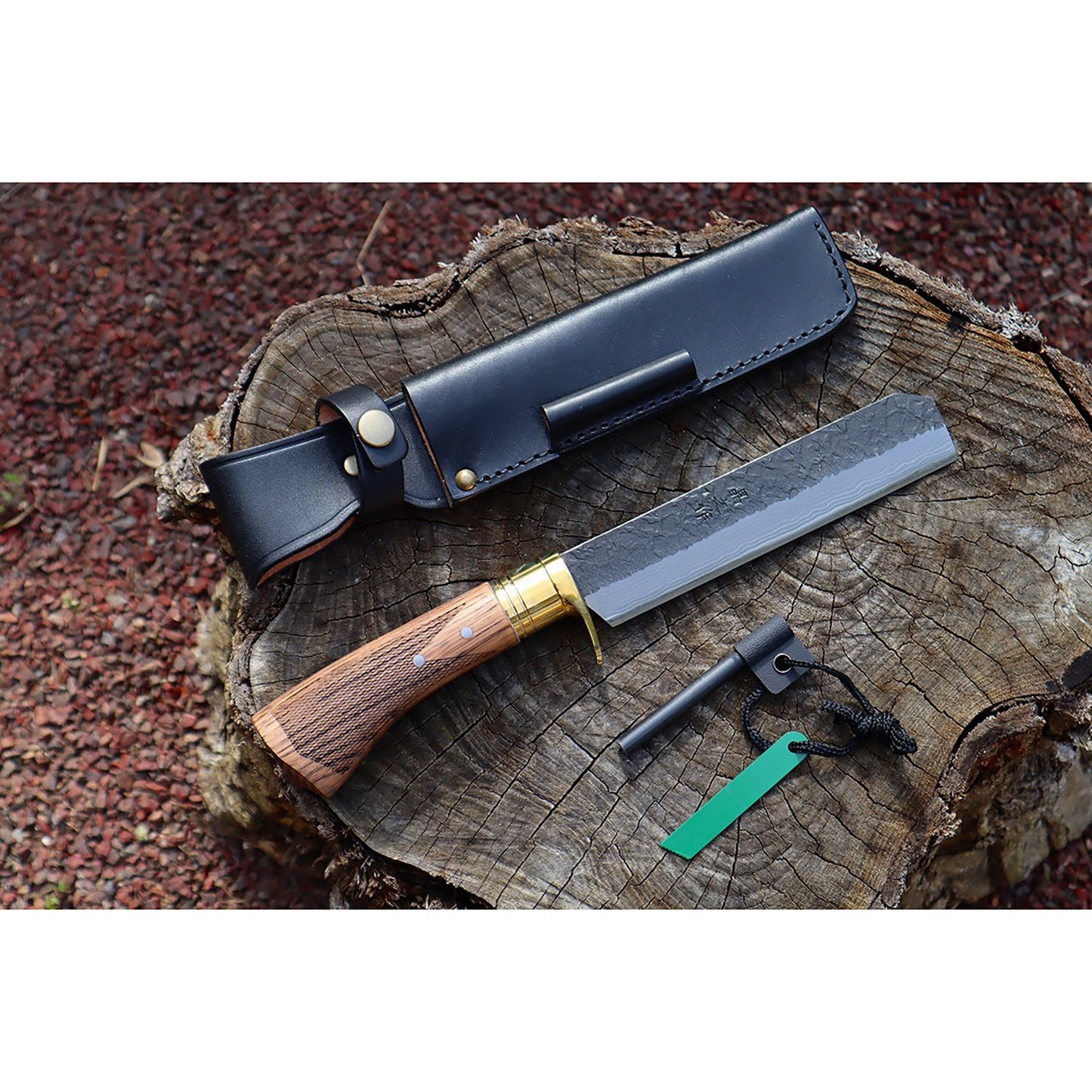 角型ダマスカス焚火鉈 晶之作