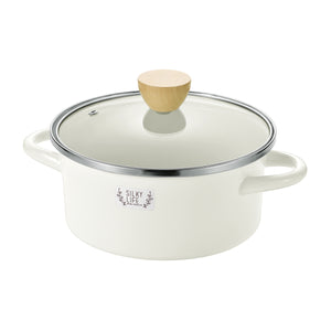 シルキーライフ ホーロー両手鍋 18cm