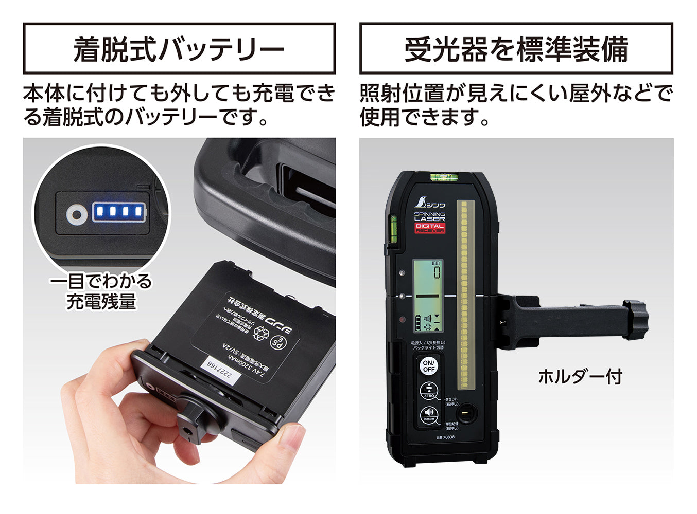 スピニングレーザー HV-3 レッド デジタル受光器付