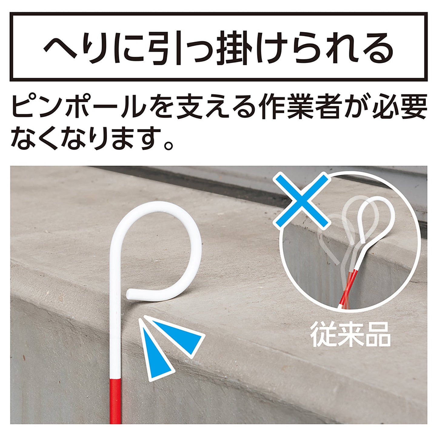 スチール製P型ピンポール 直径6cmx50cm