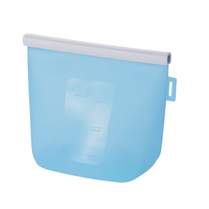 くり返し使えるシリコン保存バッグ 1500ml ブルー