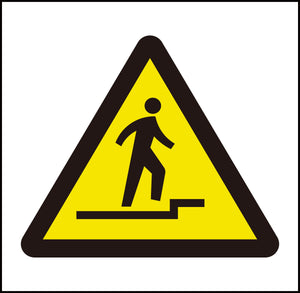 JISピクトサイン 上がり段差注意 150角