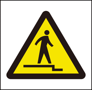 JISピクトサイン 下り段差注意 150角