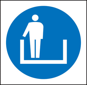 JISピクトサイン 左側にお立ちください 150角