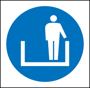 JISピクトサイン 右側にお立ちください 150角