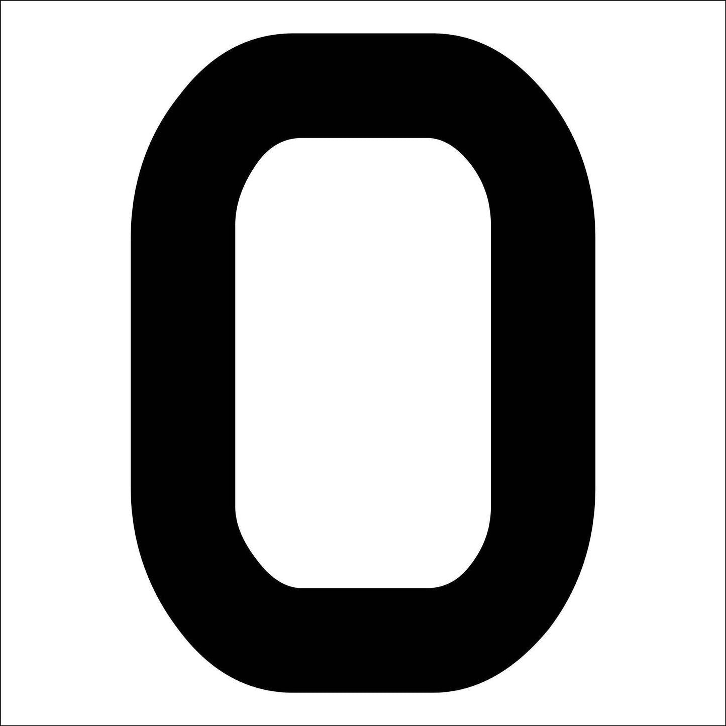 カッティングステッカー 数字0 文字高100mm 黒