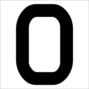 カッティングステッカー 数字0 文字高100mm 黒