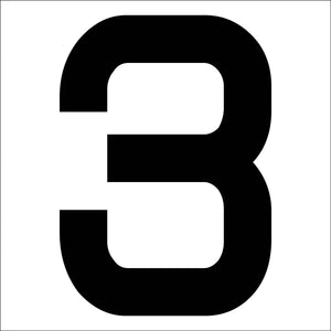 カッティングステッカー 数字3 文字高100mm 黒
